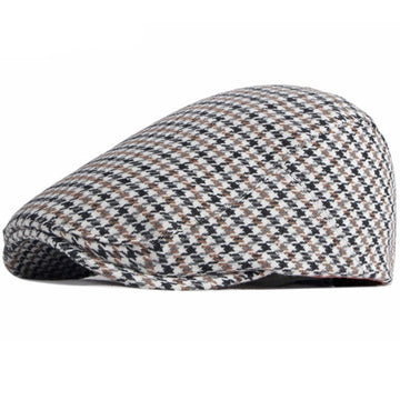 "Moreau" Plaid Wool Flat Cap